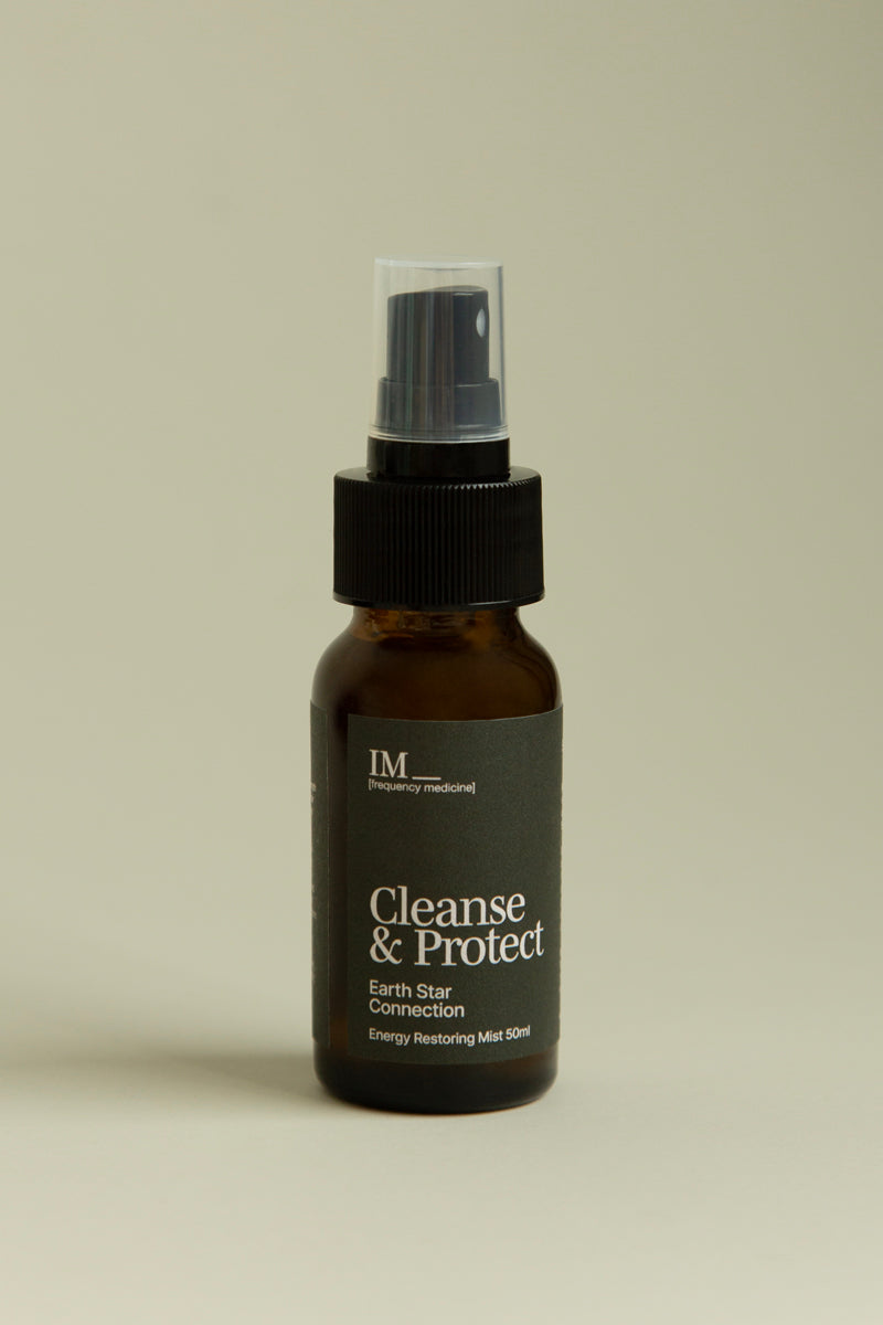 IM_Frequency_medicine_cleanse_protect_Mist_spray amber bottle black label