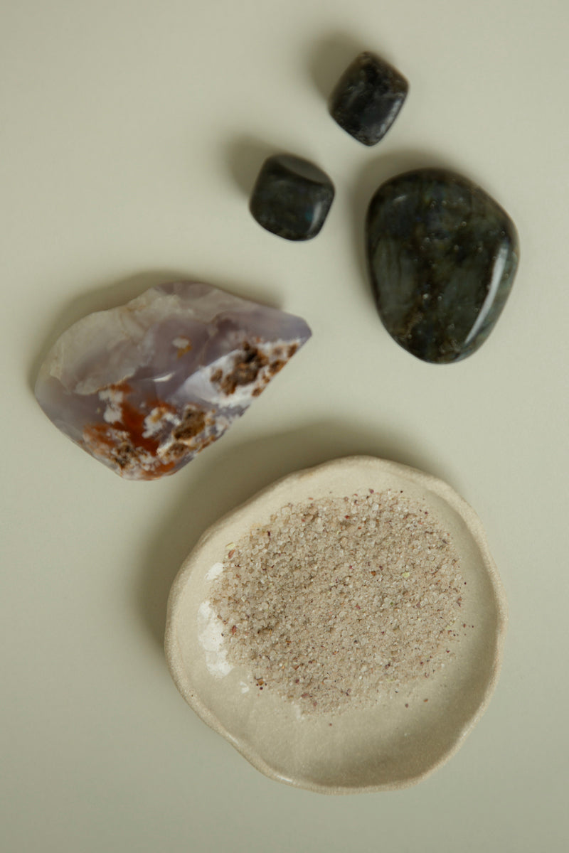 IM_enlighten_salts_crystals Blue Holly agate labradorite crystals and salts