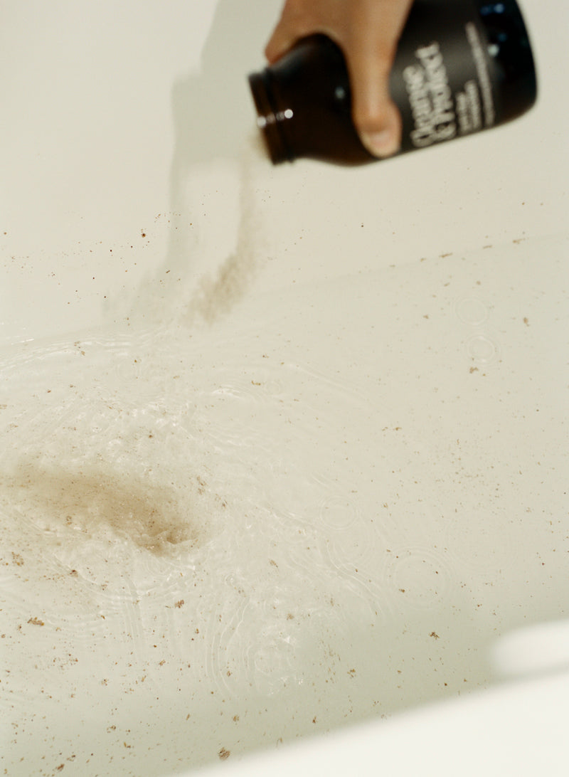Cleanse and protect IM Frequency Medicine Bath salts being poured into bath tub 