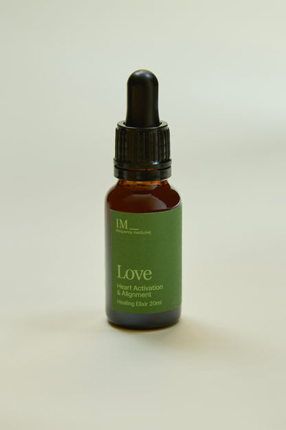 IM_Frequency_Medicine_Love_elixir_green Label in amber bottle