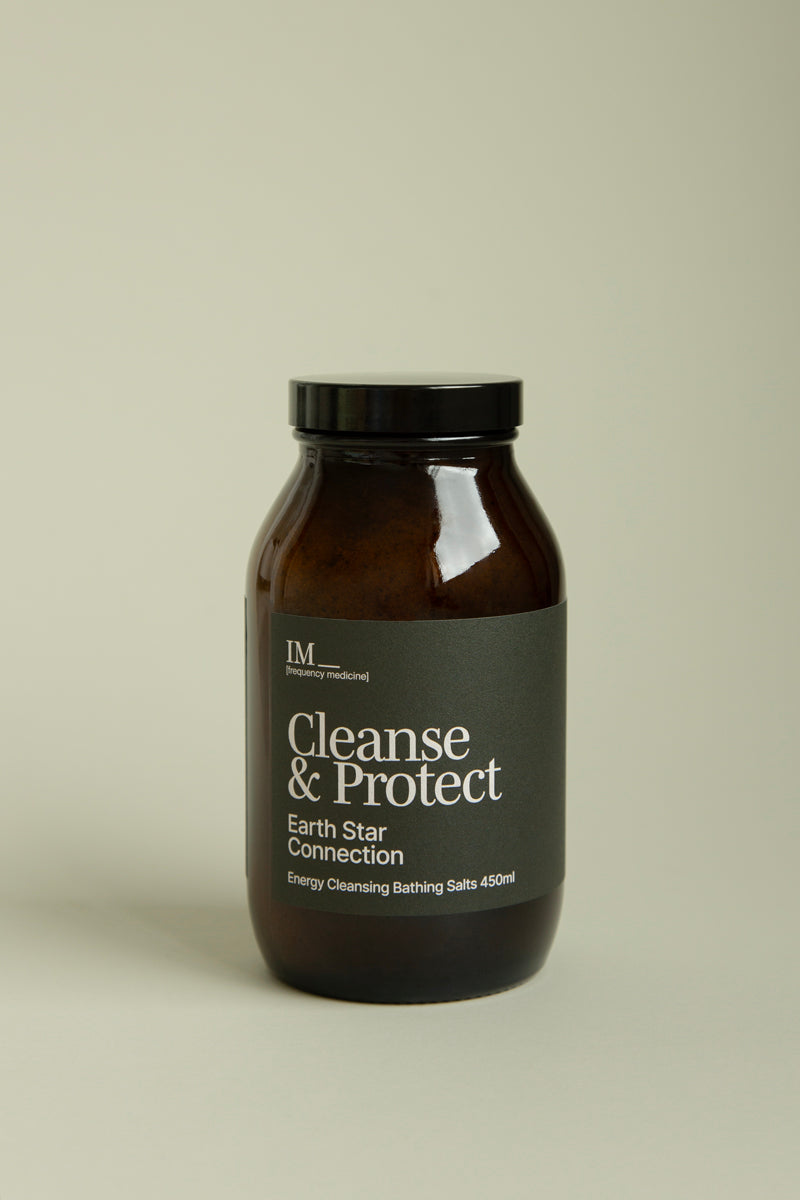 IM_Frequency_medicine_Bath_salts_Cleanse_and_protect_cutout amber bottle with black and white label