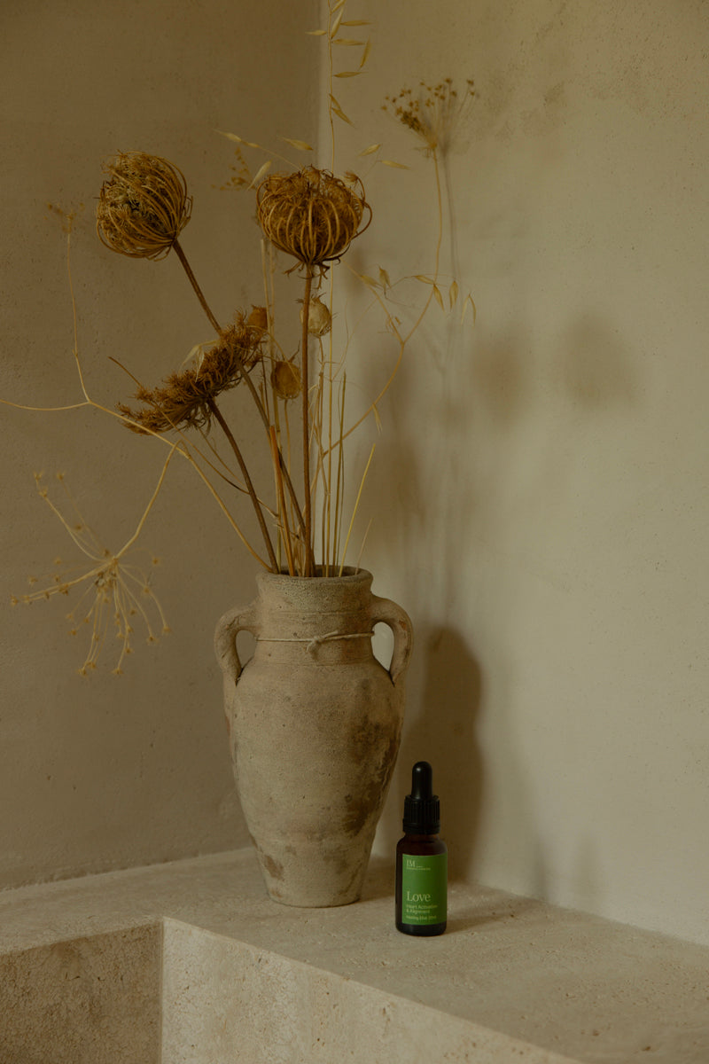 LOVE_Frequency_medicine_elixir with vase dried flowers