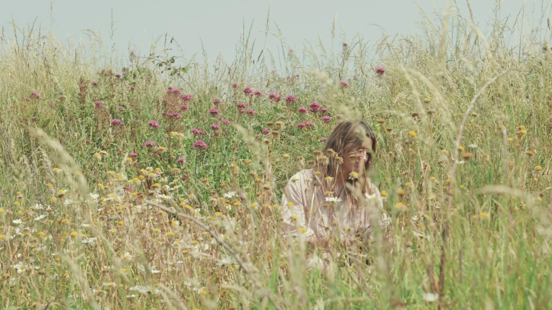 Video of facial in spring meadow 